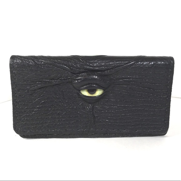 Handbags - Creepy Tired Eyed Leather Checkbook Wallet